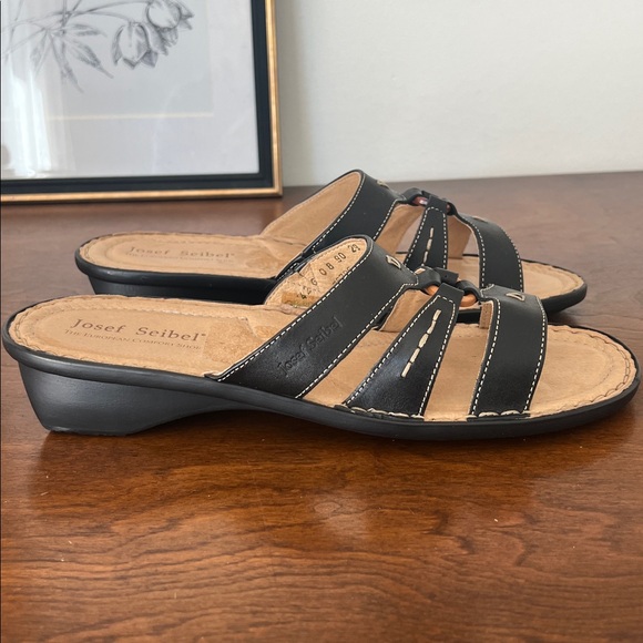 Josef Seibel Black Slide Sandals Size 42 - Picture 1 of 8